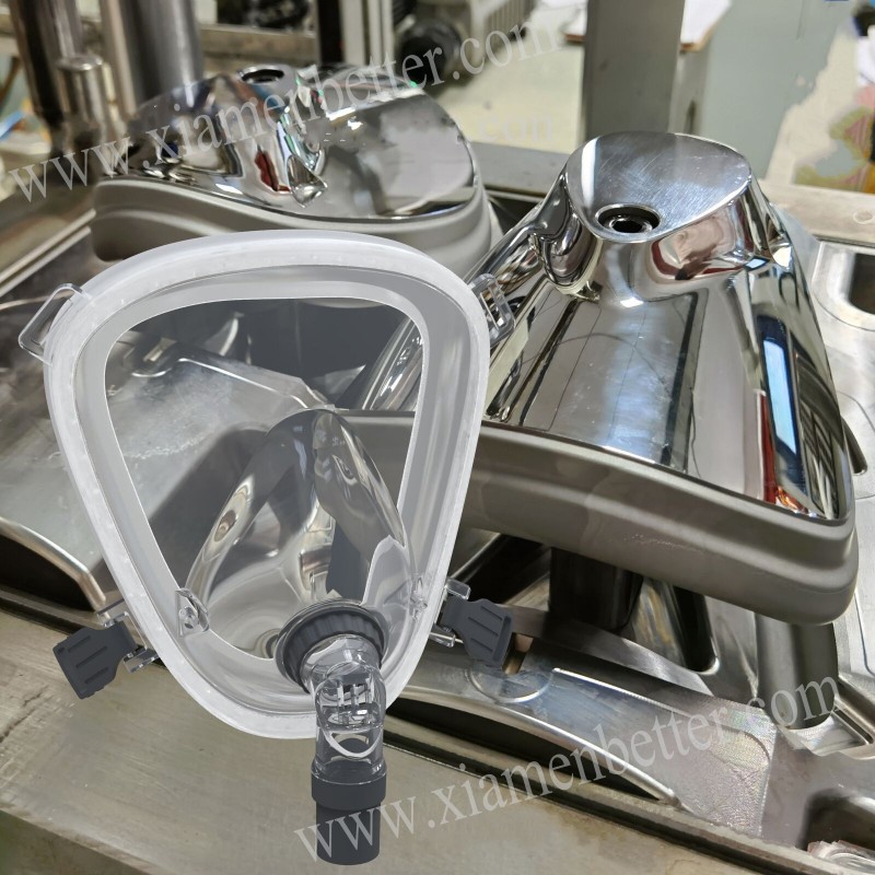 防护全脸呼吸硅胶面罩包胶PC带弯管扣子现货批发零售CPAP通用